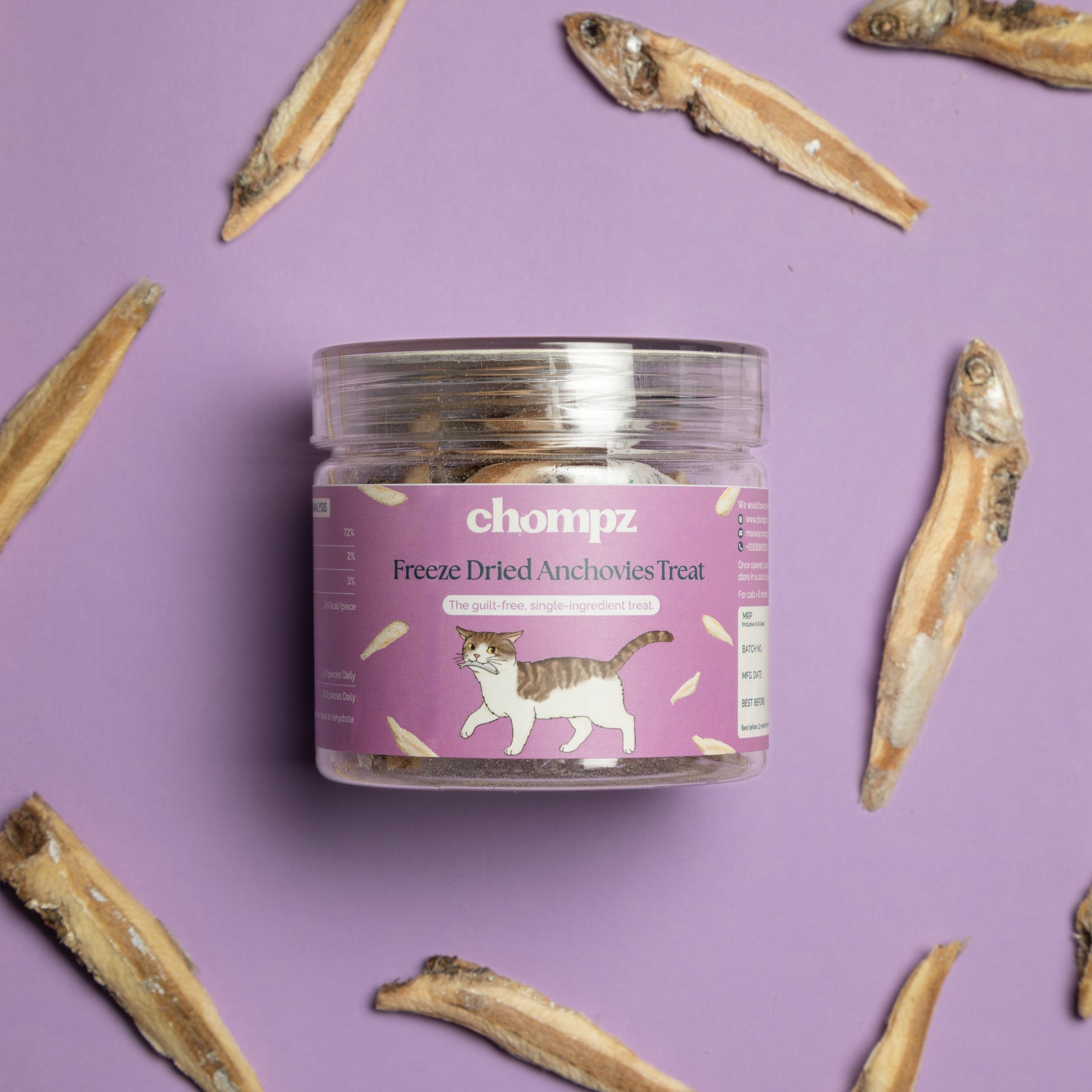Freeze Dried Anchovy Treats for Cats