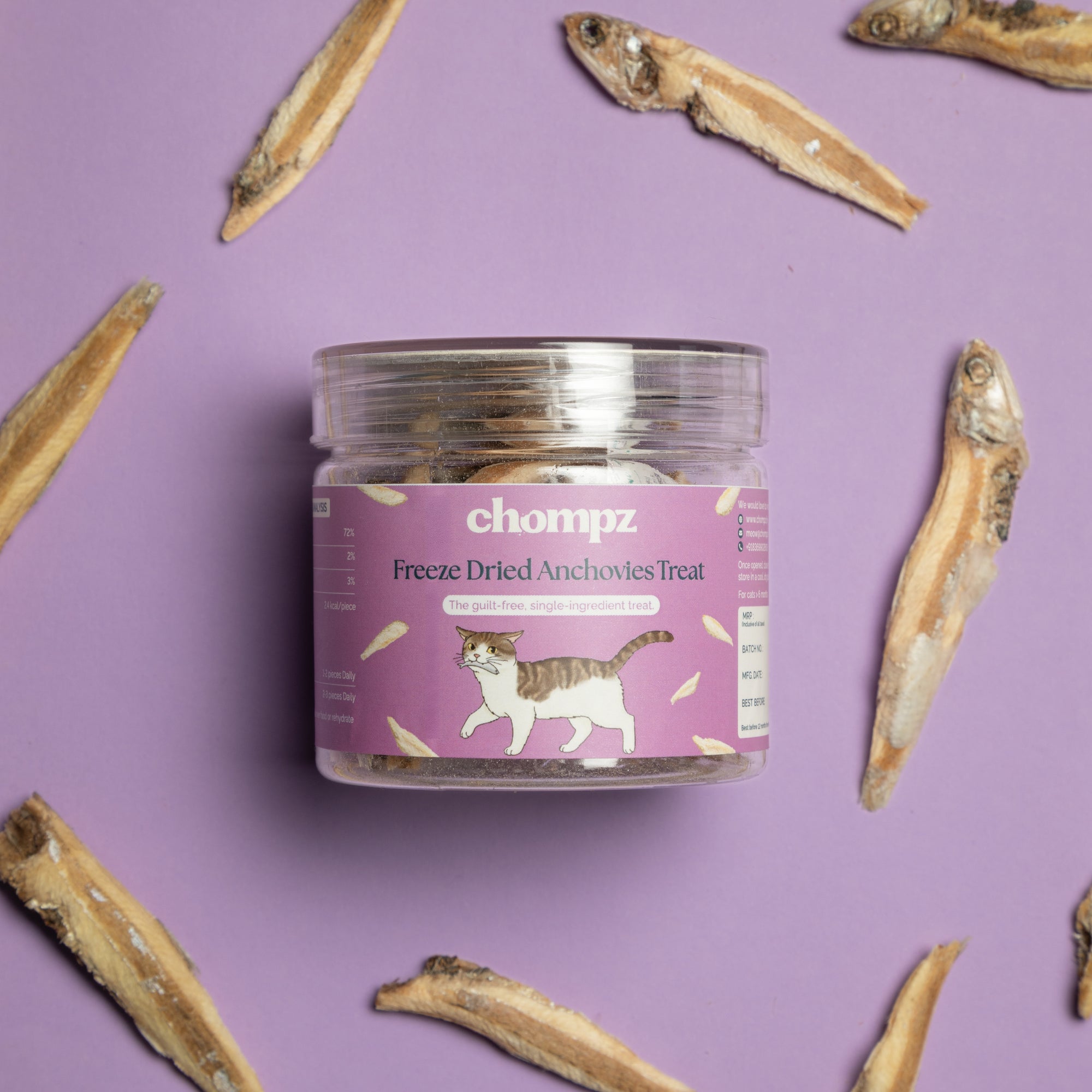 Freeze Dried Anchovy Treats for Cats