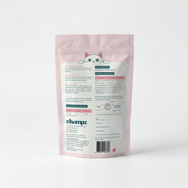 Pure Calcium Eggshell Supplement Powder for Cats