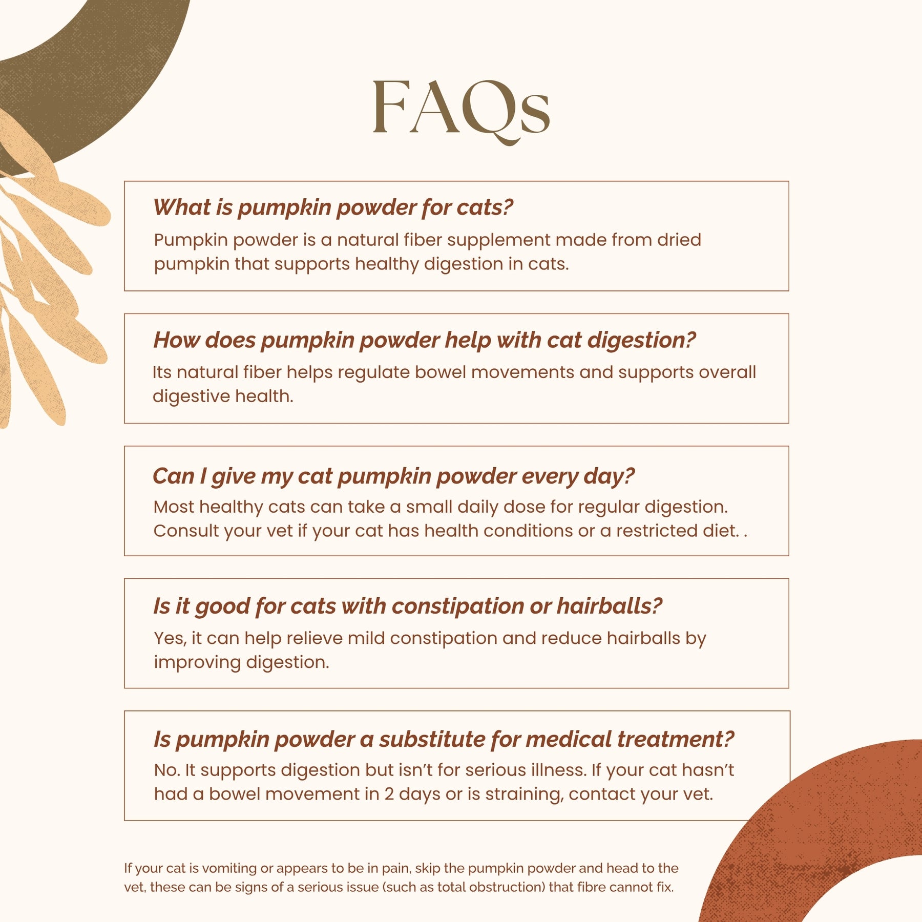 Digestive Support Pumpkin Supplement Powder for Cats