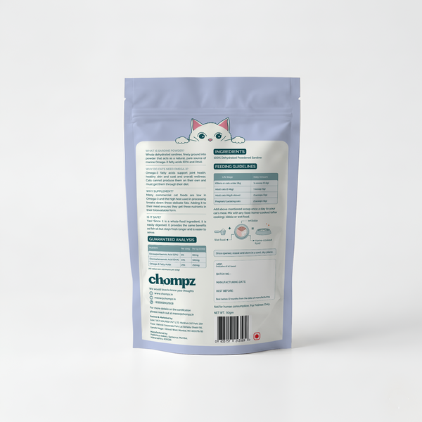 Coat & Joint Support Sardine Omega-3 Powder for Cats