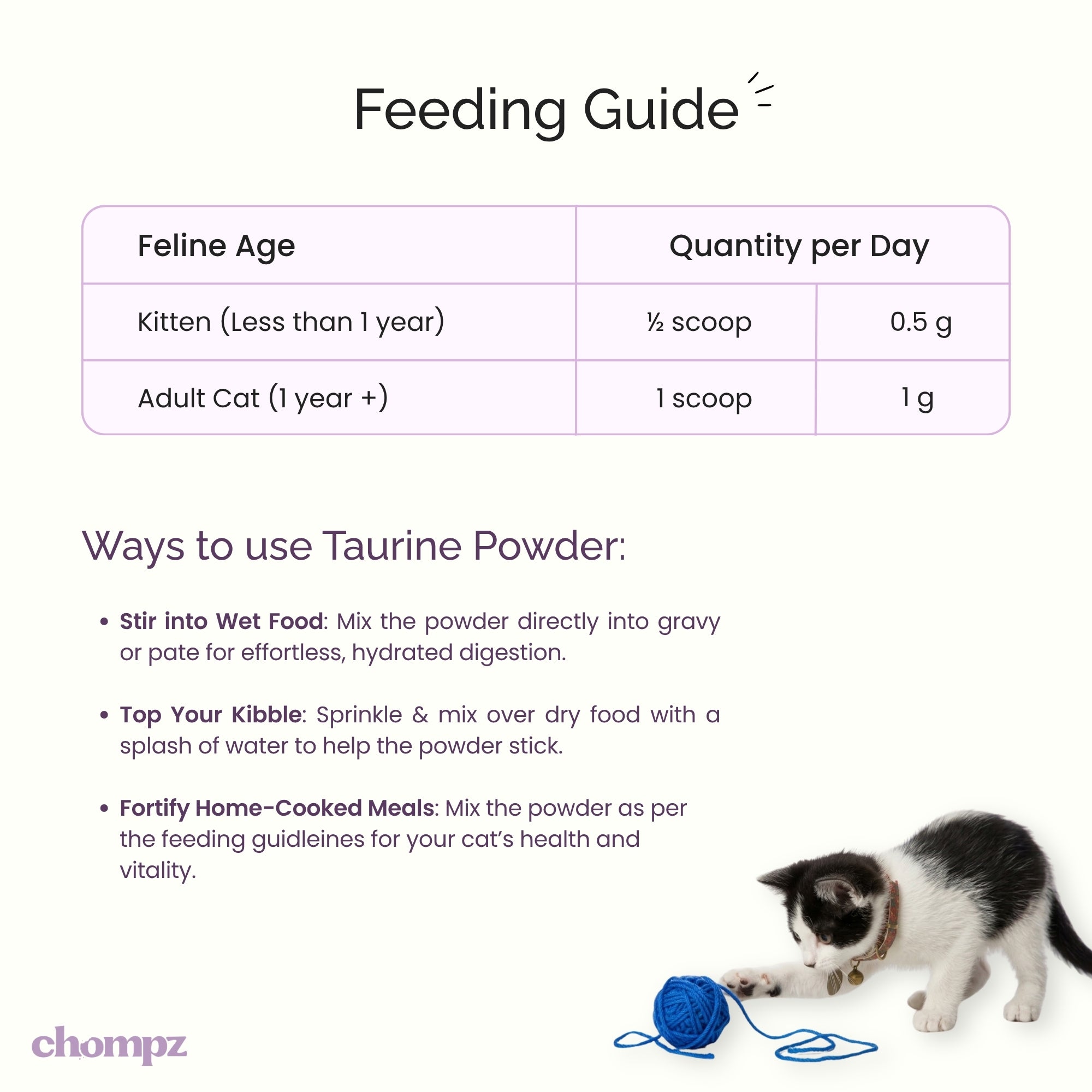 Heart & Vision Taurine Supplement Powder for Cats